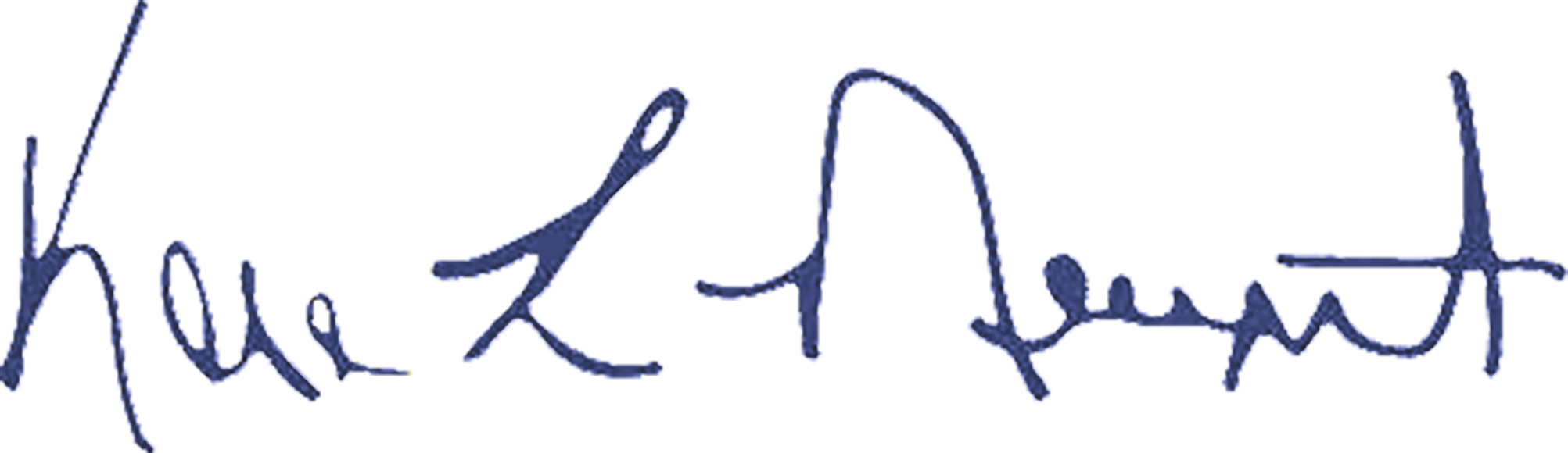 Kara's signature in blue Kara's signature in blue